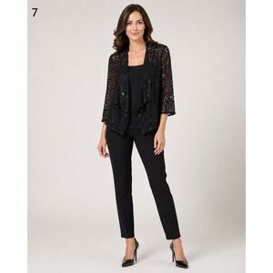 Vintage Y2K Michelle Lynn Whimsigoth Witchy Cardigan Large Black Lace Sequin